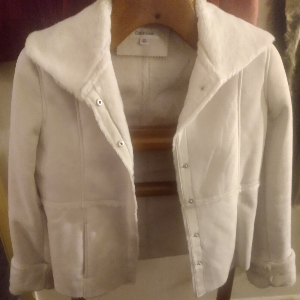 Calvin Klein Faux Suede Leather Jacket NWOT